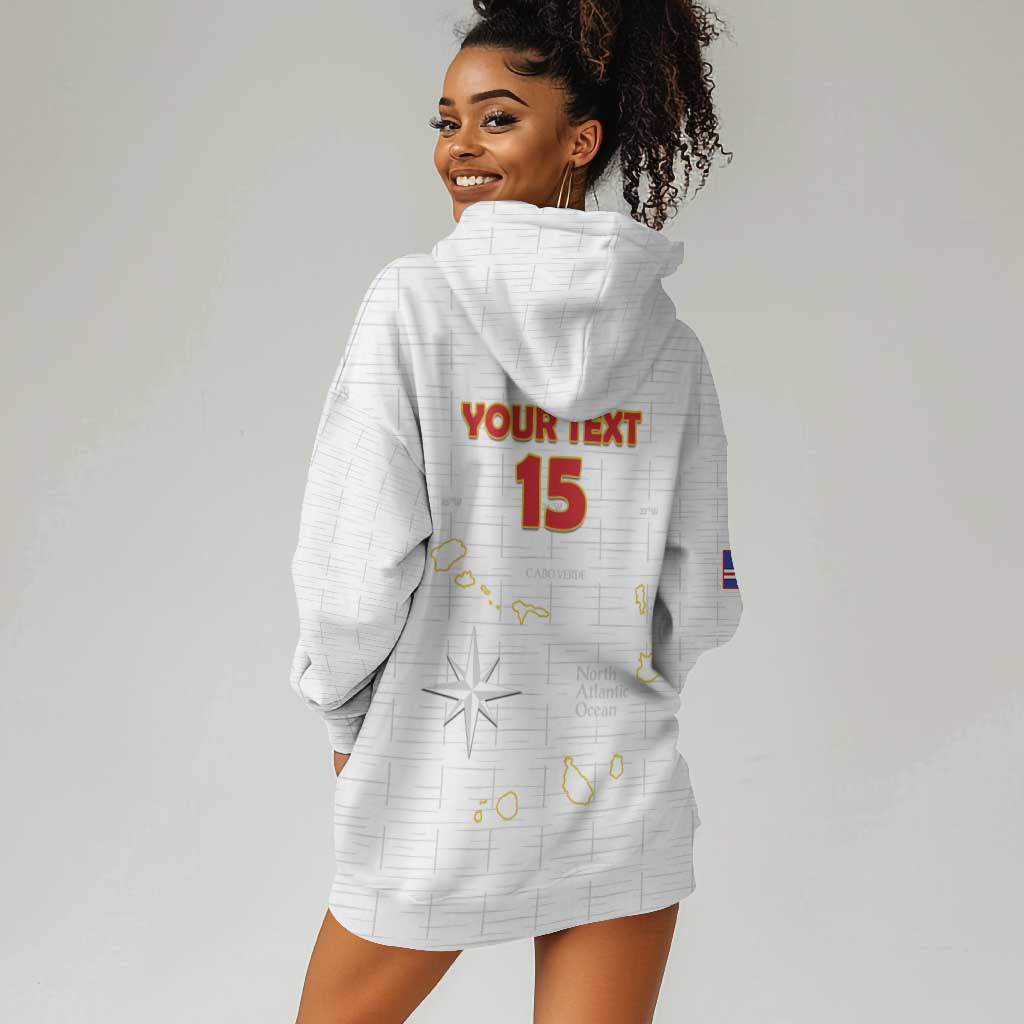 Custom Cabo Verde Football Hoodie Dress Go Tubaroes Azuis Go - White - African Pride