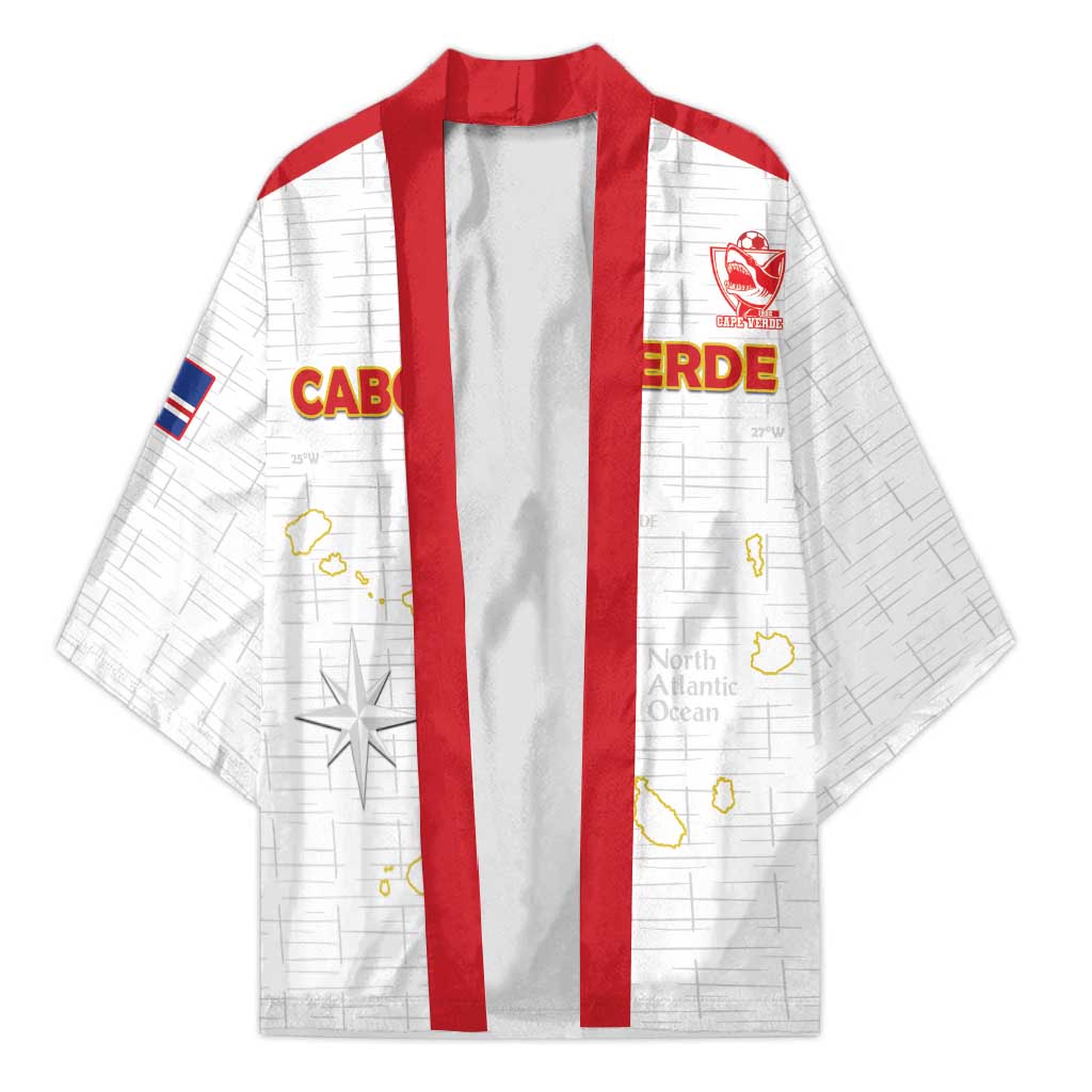 Custom Cape Verde Football Kimono Come On Tubaroes Azuis - White