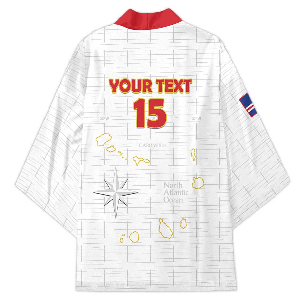 Custom Cape Verde Football Kimono Come On Tubaroes Azuis - White