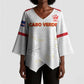 Custom Cape Verde Football Kimono Sleeve Blouse Come On Tubaroes Azuis - White