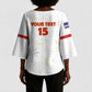Custom Cape Verde Football Kimono Sleeve Blouse Come On Tubaroes Azuis - White
