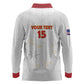 Custom Cabo Verde Football Long Sleeve Polo Shirt Go Tubaroes Azuis Go - White - African Pride