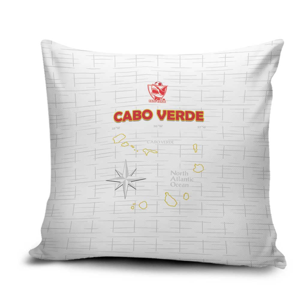 Cape Verde Football Pillow Cover Come On Tubaroes Azuis - White