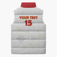Custom Cape Verde Football Sleeveless Puffer Jacket Come On Tubaroes Azuis - White
