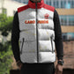 Custom Cape Verde Football Sleeveless Puffer Jacket Come On Tubaroes Azuis - White