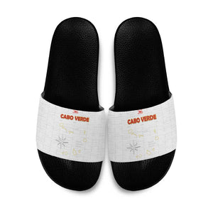 Cape Verde Football Slide Sandals Come On Tubaroes Azuis - White