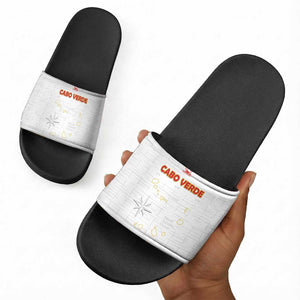 Cape Verde Football Slide Sandals Come On Tubaroes Azuis - White