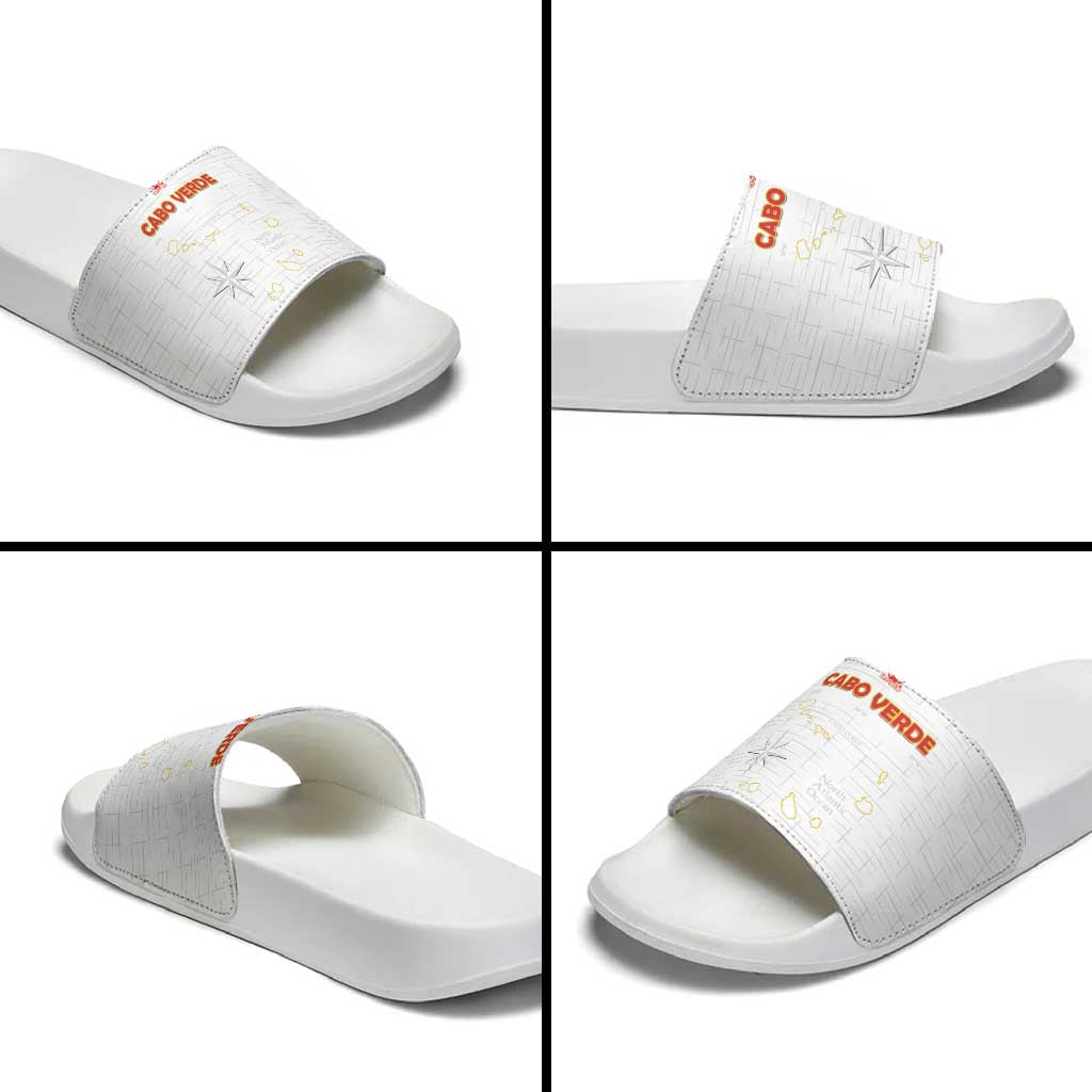 Cape Verde Football Slide Sandals Come On Tubaroes Azuis - White