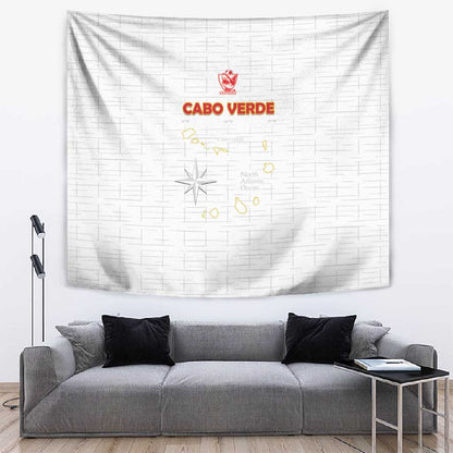 Cabo Verde Football Tapestry Go Tubaroes Azuis Go - White - African Pride