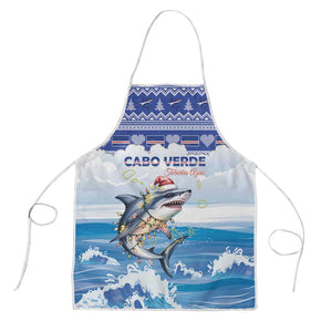 Cape Verde Football Christmas Apron Feliz Natal Tubaroes Azuis