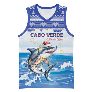Afro Chirstmas Cabo Verde Football Personalized Basketball Jersey Allez Tubaroes Azuis LT15