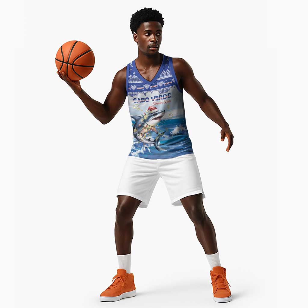 Afro Chirstmas Cabo Verde Football Personalized Basketball Jersey Allez Tubaroes Azuis LT15