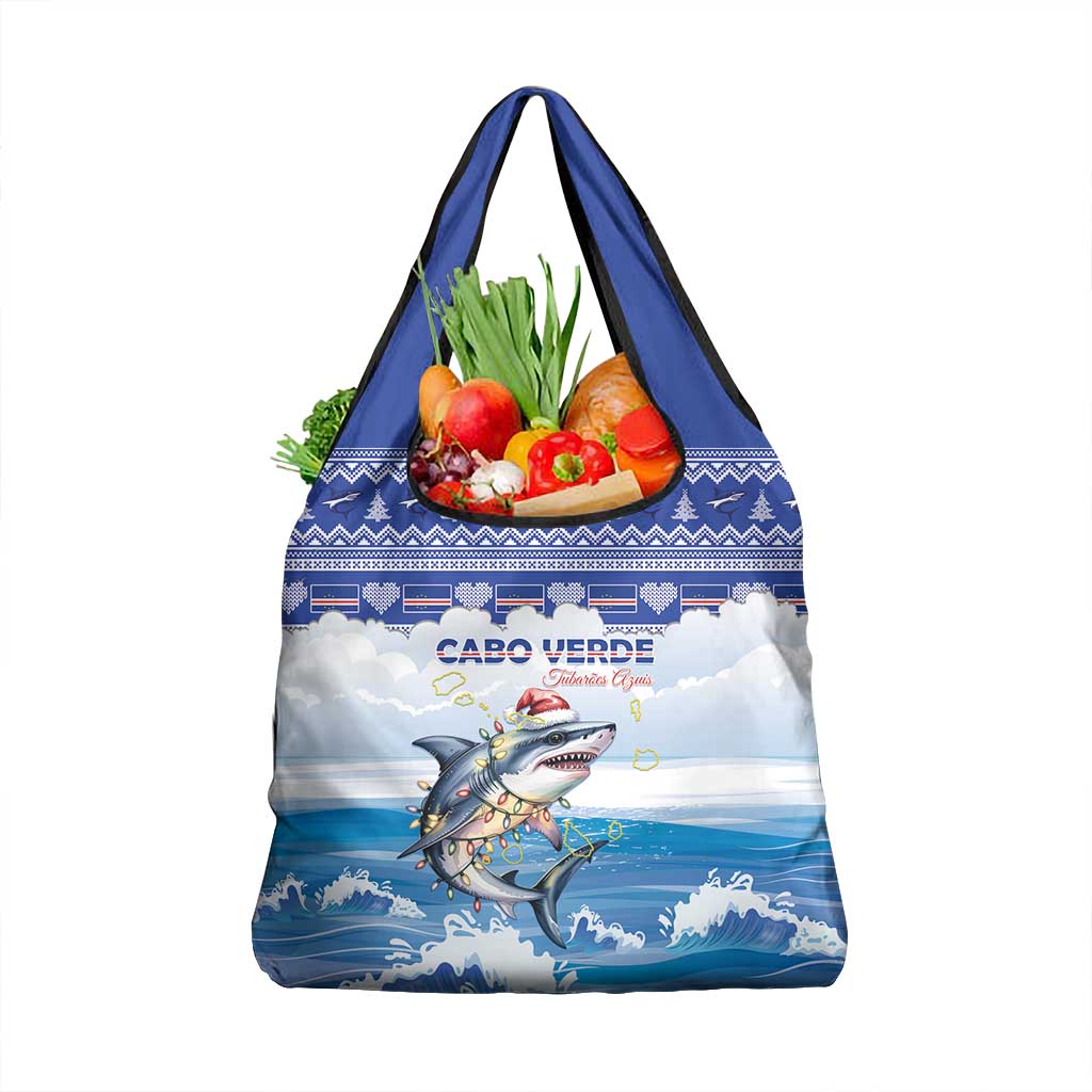 Afro Chirstmas Cabo Verde Football Grocery Bag Allez Tubaroes Azuis - African Pride