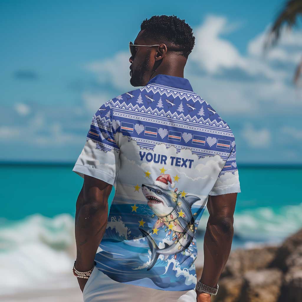 Afro Chirstmas Cabo Verde Football Personalized Hawaiian Shirt Allez Tubaroes Azuis - African Pride