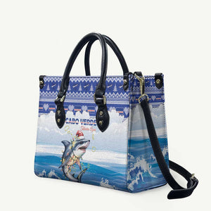 Cape Verde Football Christmas Leather Bag Feliz Natal Tubaroes Azuis