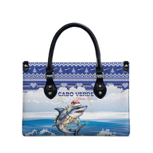 Cape Verde Football Christmas Leather Bag Feliz Natal Tubaroes Azuis