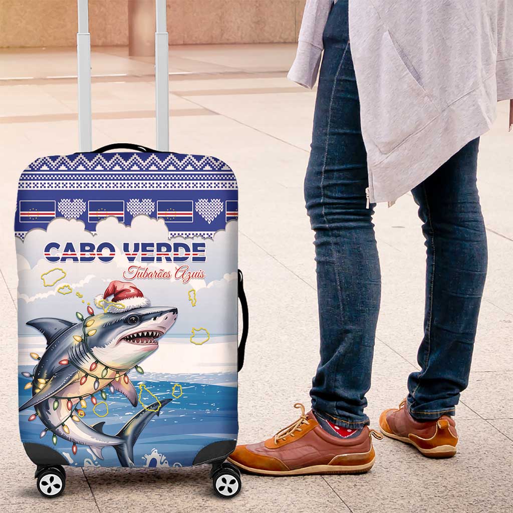 Afro Chirstmas Cabo Verde Football Luggage Cover Allez Tubaroes Azuis - African Pride