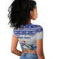 Afro Chirstmas Cabo Verde Football Personalized Raglan Cropped T shirt Allez Tubaroes Azuis - African Pride