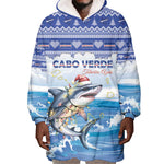 Afro Chirstmas Cabo Verde Football Personalized Wearable Blanket Hoodie Allez Tubaroes Azuis - African Pride