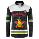 Custom Hockey Zimbabwe Button Sweatshirt Go Champions