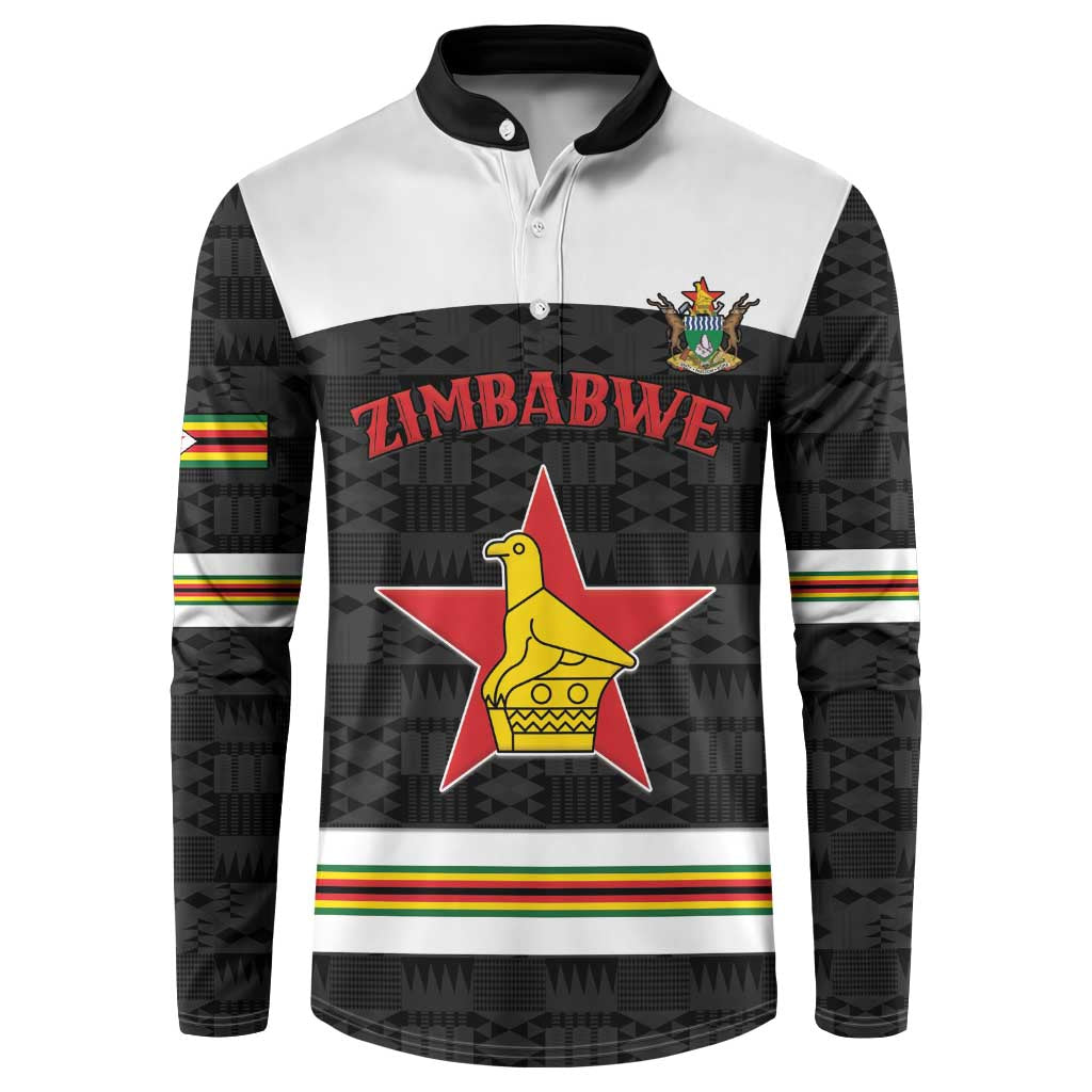 Custom Hockey Zimbabwe Button Sweatshirt Go Champions