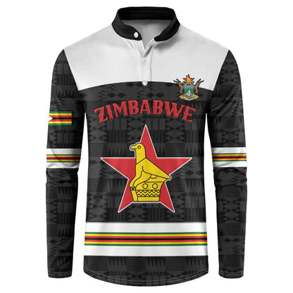 Custom Hockey Zimbabwe Button Sweatshirt Go Champions