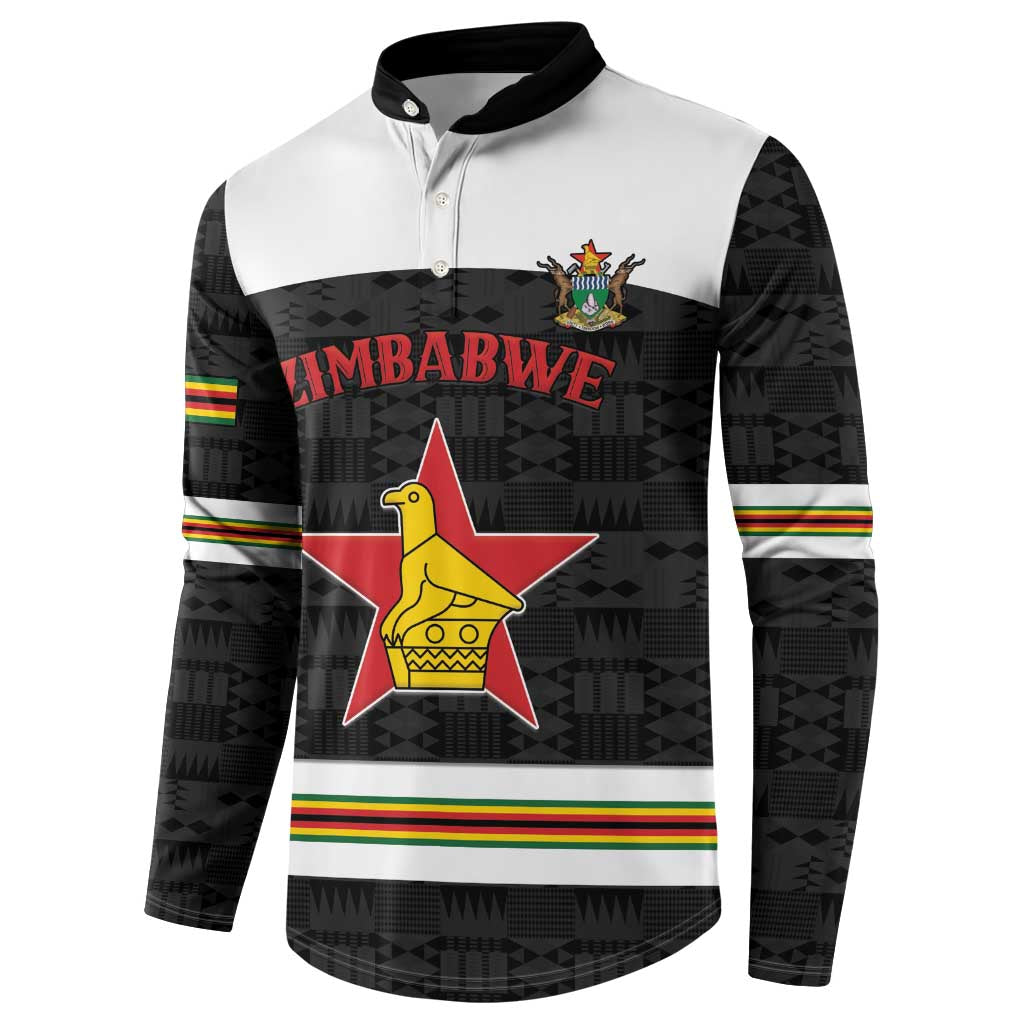 Custom Hockey Zimbabwe Button Sweatshirt Go Champions