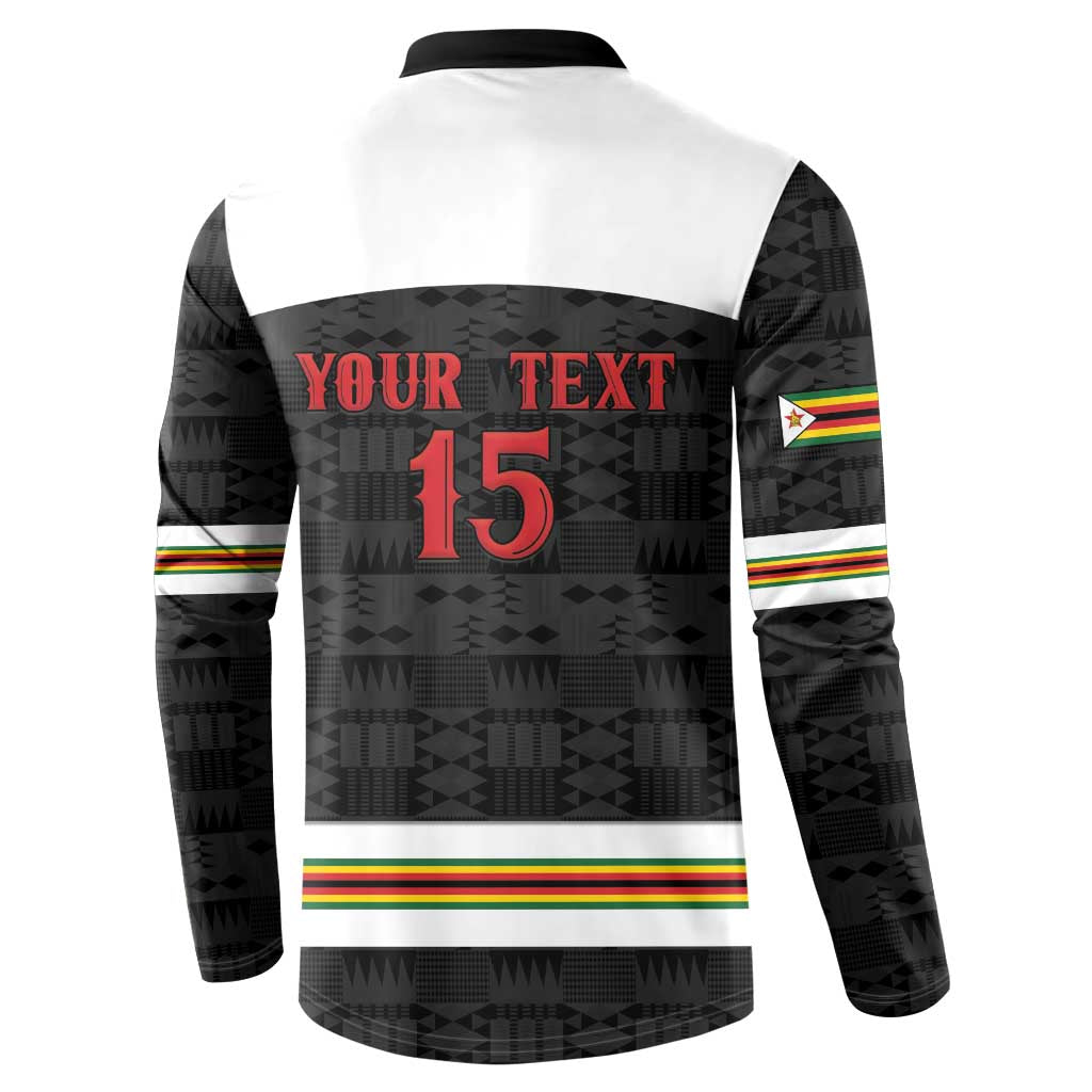 Custom Hockey Zimbabwe Button Sweatshirt Go Champions