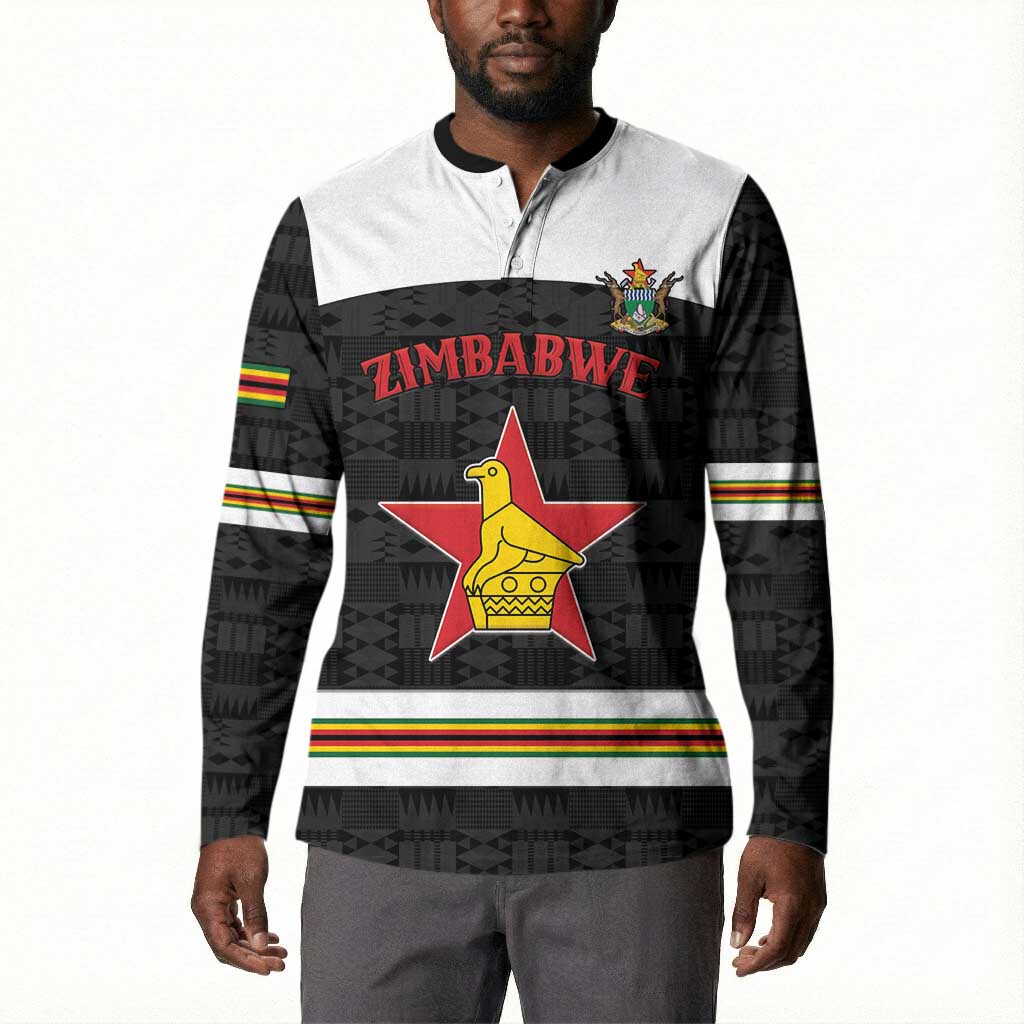 Custom Hockey Zimbabwe Button Sweatshirt Go Champions
