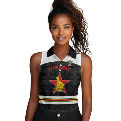 Custom Hockey Zimbabwe Women Sleeveless Polo Shirt Hatirohwe - We don’t lose - African Pride