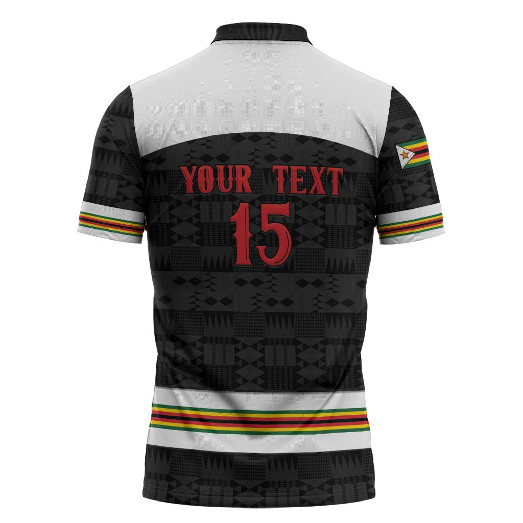 Custom Hockey Zimbabwe Zipper Polo Shirt Go Champions