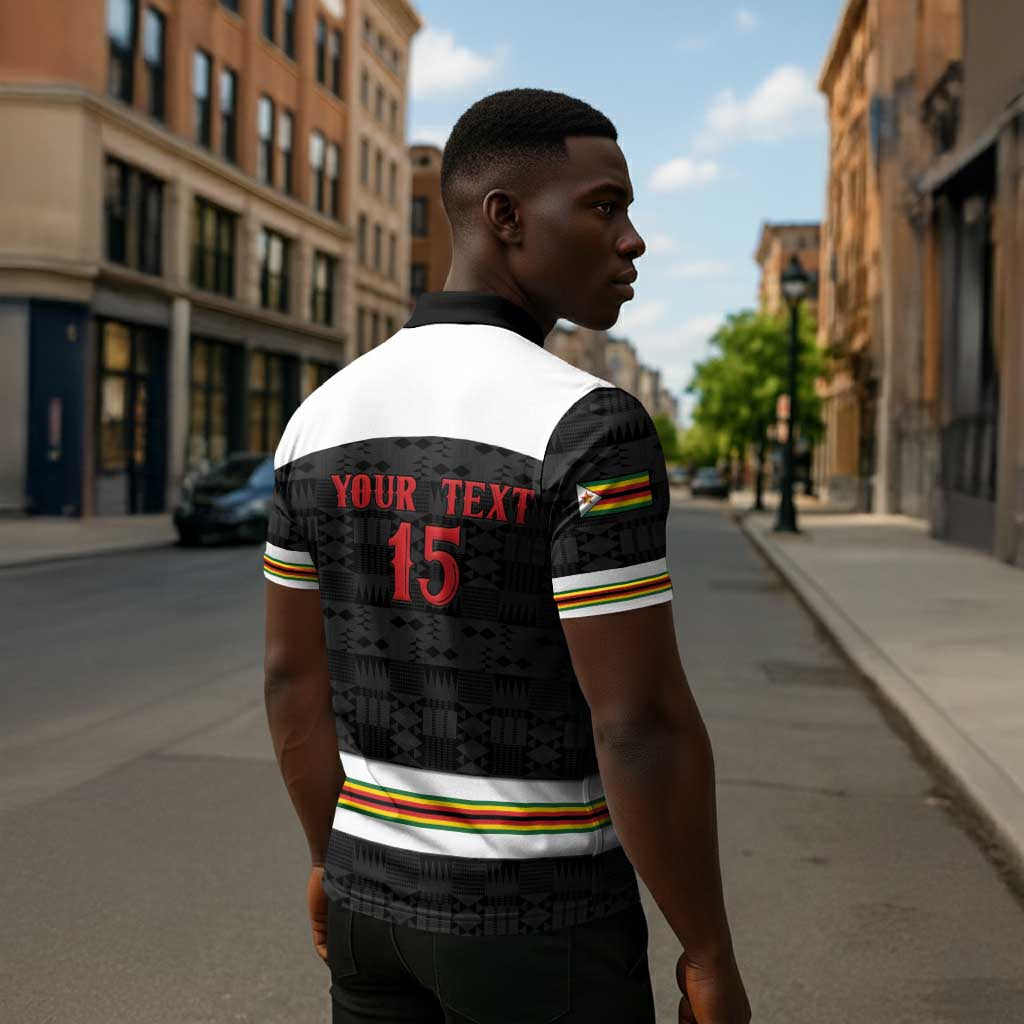 Custom Hockey Zimbabwe Zipper Polo Shirt Go Champions
