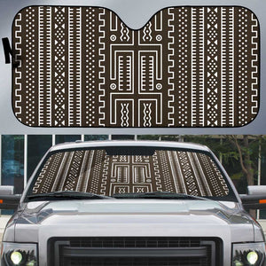 Mali Mud Cloth Auto Sun Shade Bogolanfini Pattern
