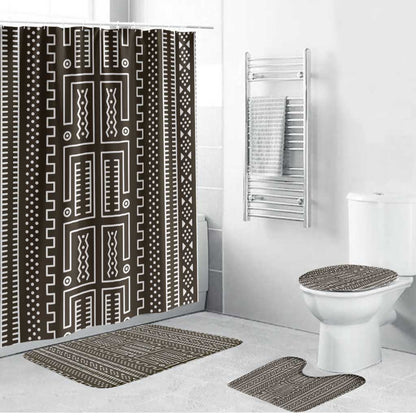 Mali Mud Cloth Bathroom Set Bogolanfini Pattern