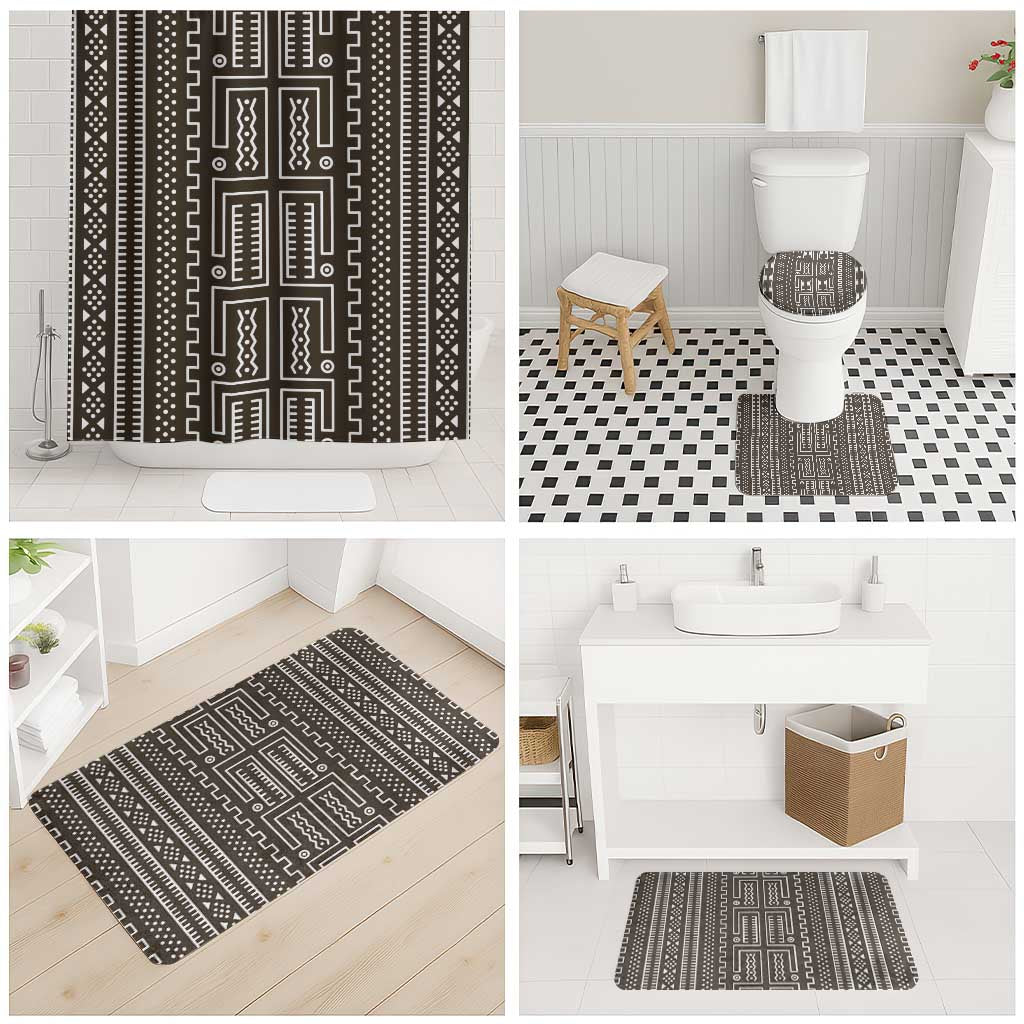 Mali Mud Cloth Bathroom Set Bogolanfini Pattern