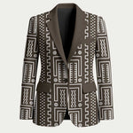 Mali Mud Cloth Blazer Bogolanfini Pattern