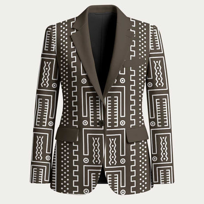 Mali Mud Cloth Blazer Bogolanfini Pattern