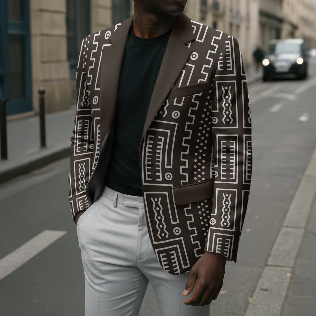 Mali Mud Cloth Blazer Bogolanfini Pattern