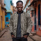 Mali Mud Cloth Bogolanfini Pattern Bomber Jacket - African Pride