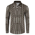 Mali Mud Cloth Button Sweatshirt Bogolanfini Pattern