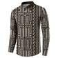 Mali Mud Cloth Button Sweatshirt Bogolanfini Pattern