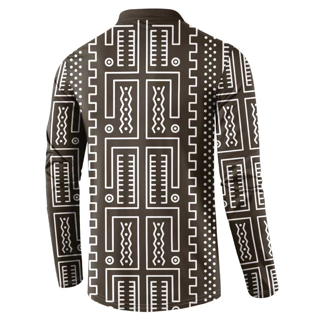 Mali Mud Cloth Button Sweatshirt Bogolanfini Pattern