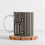 Mali Mud Cloth Ceramic Mug Bogolanfini Pattern