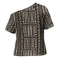 Mali Mud Cloth Cross Shoulder Shirt Bogolanfini Pattern