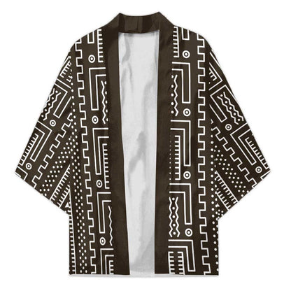 Mali Mud Cloth Kimono Bogolanfini Pattern