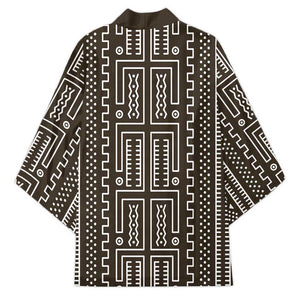 Mali Mud Cloth Kimono Bogolanfini Pattern