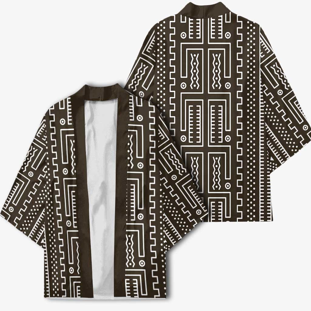 Mali Mud Cloth Kimono Bogolanfini Pattern