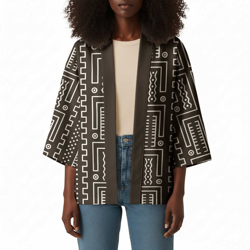 Mali Mud Cloth Kimono Bogolanfini Pattern