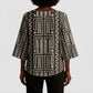 Mali Mud Cloth Kimono Sleeve Blouse Bogolanfini Pattern