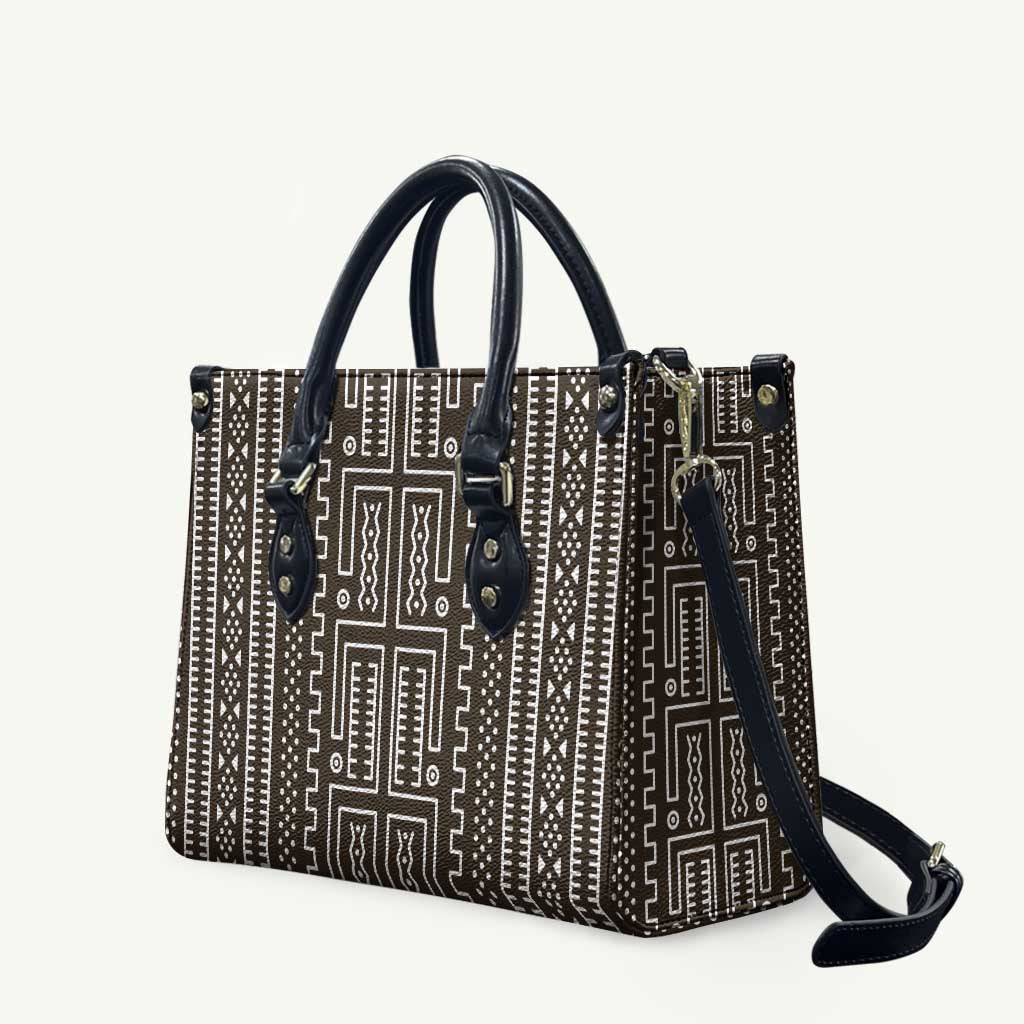Mali Mud Cloth Leather Bag Bogolanfini Pattern